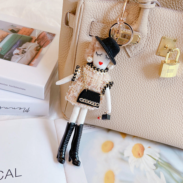 Wholesale Little Top Hat Set Girl Fabric Keychain